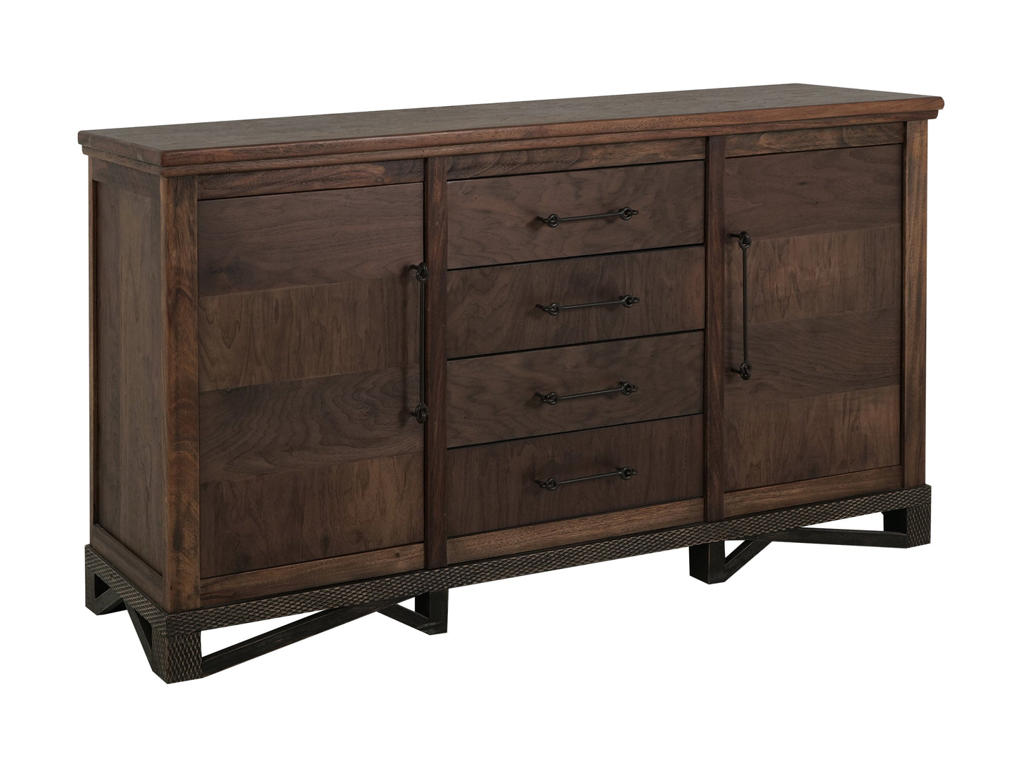 4 Drawer & 2 Door, Console - Peanut Brown