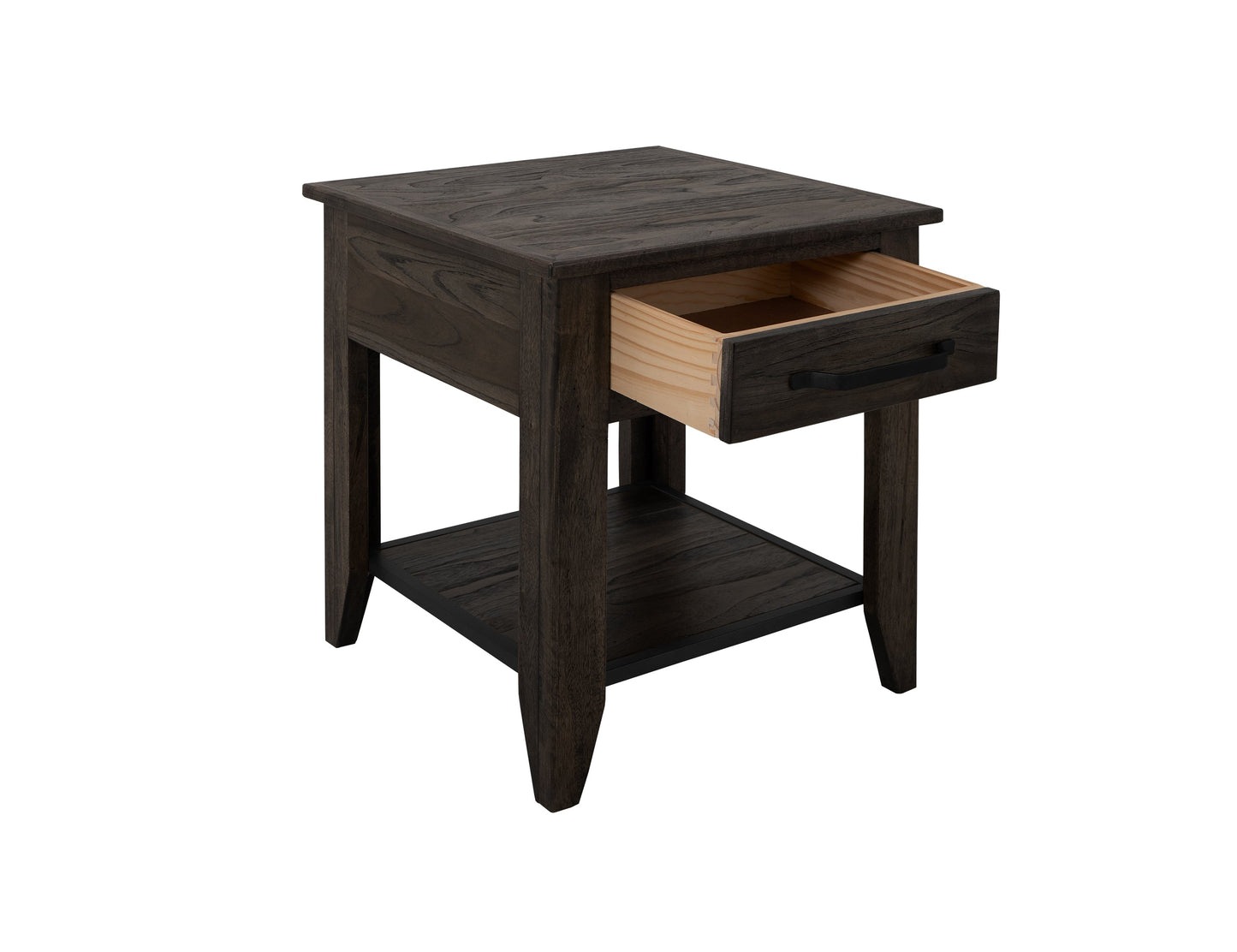 1 Drawer, 1 Shelf, End Table - Oil Black