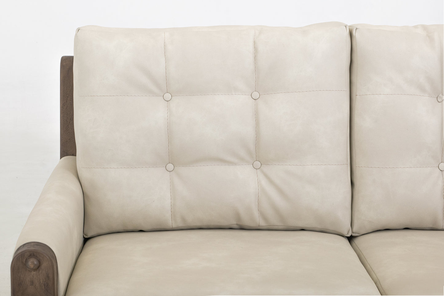 Wooden Frame, Upholstered Sofa - Opal Beige