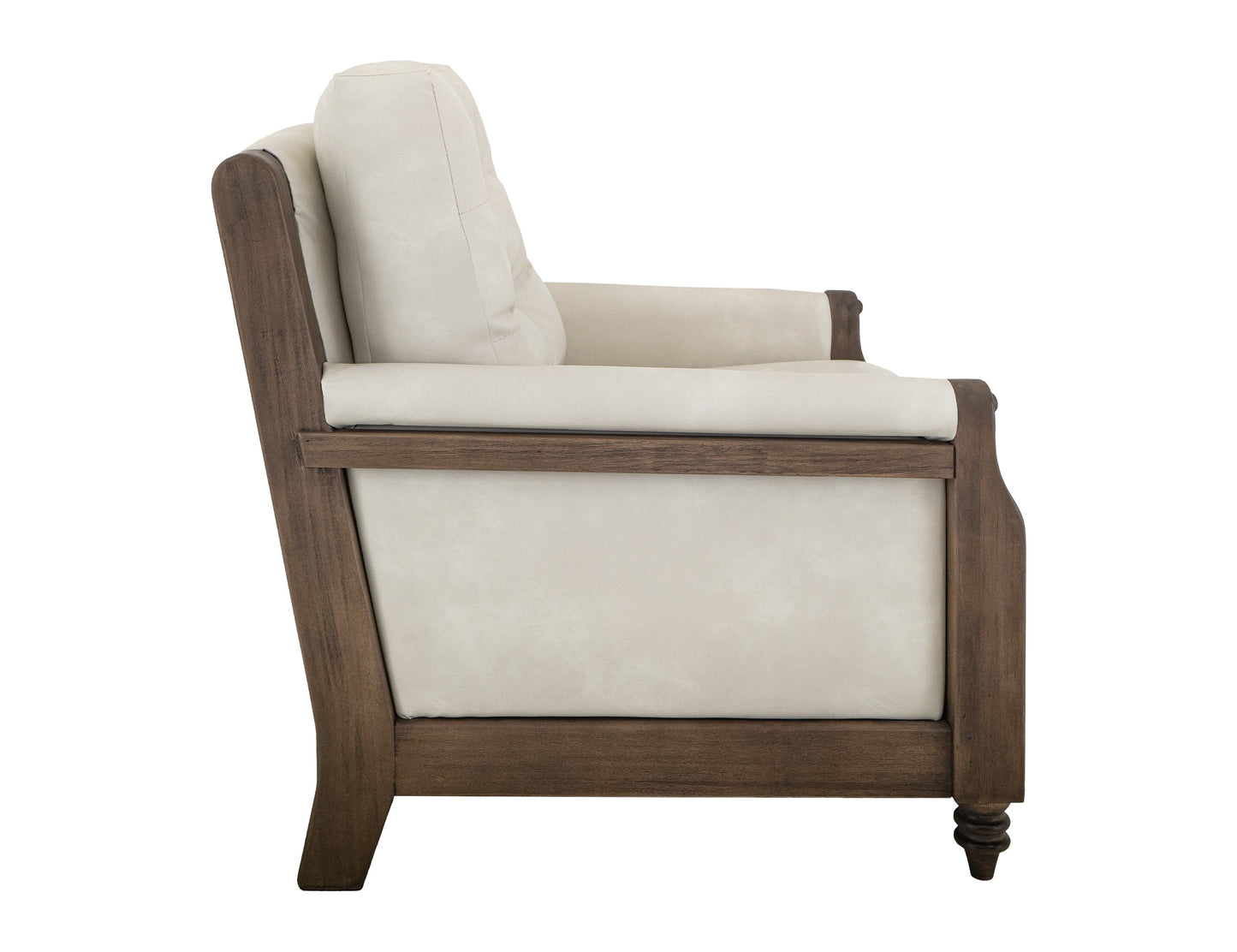 Wooden Frame, Upholstered Armchair - Opal Beige