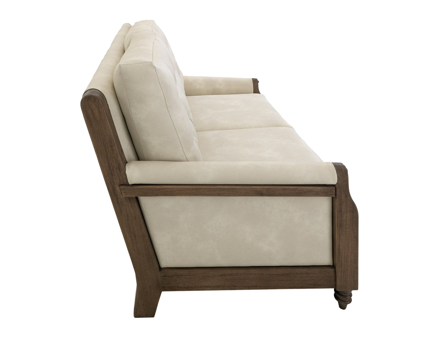 Wooden Frame, Upholstered Loveseat - Opal Beige