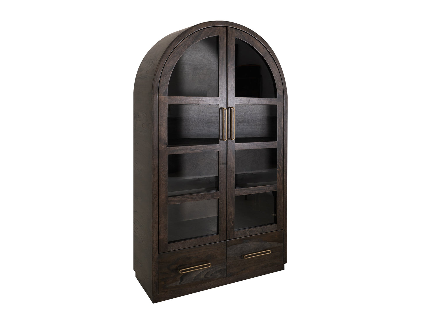 2 Drawer & 2 Glass Doors, Cabinet - Oil Black
