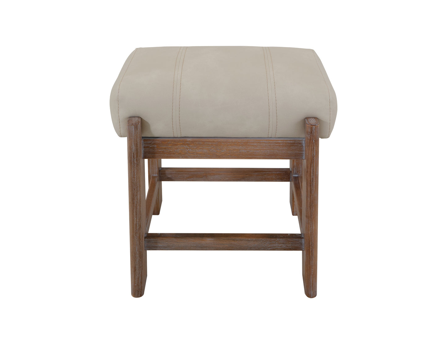 Wooden frame & upholstered seat, stool 24" - Ivory Gray