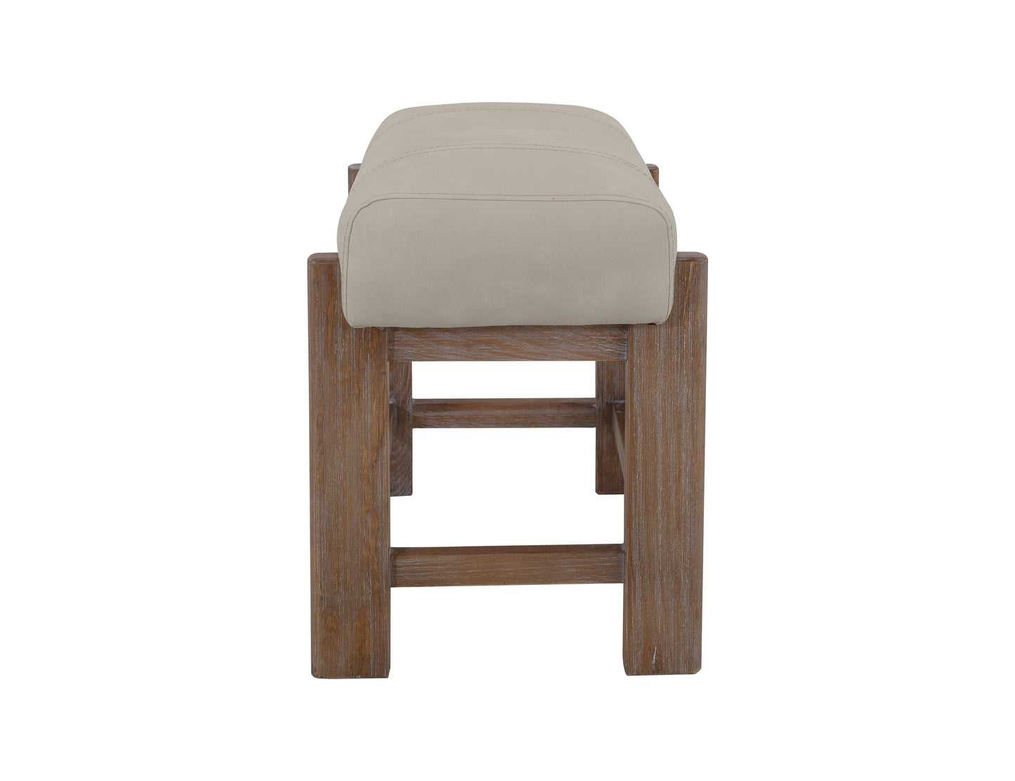 Wooden frame & upholstered seat, stool 24" - Ivory Gray
