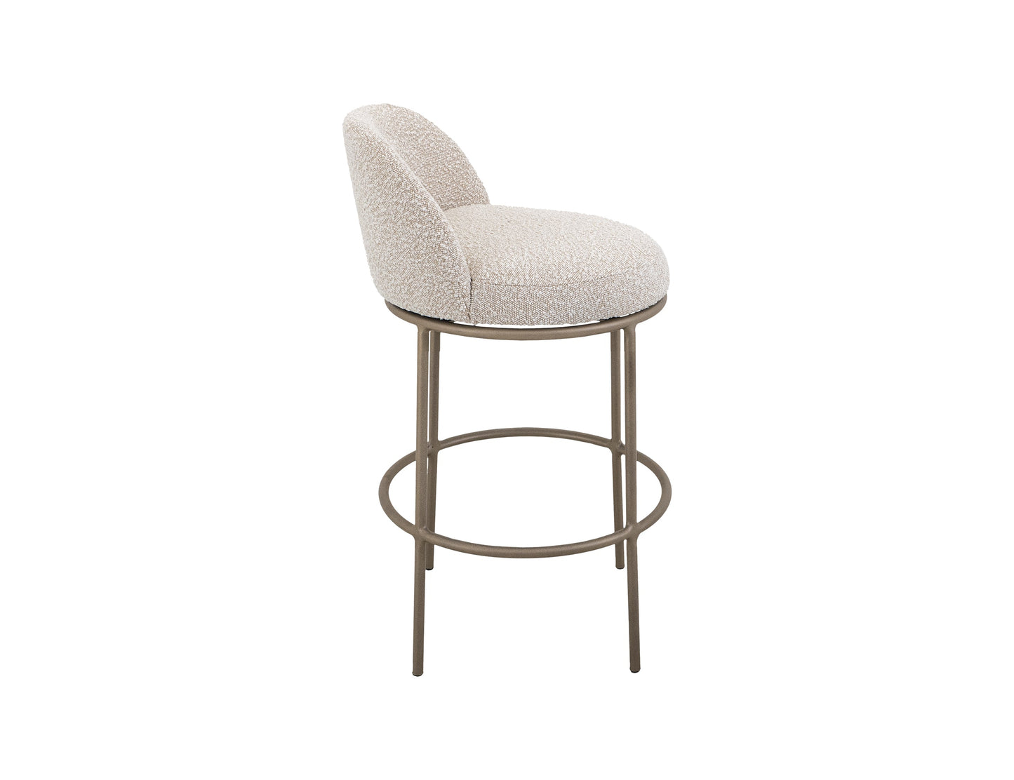 Upholstered Seat & Metal Frame Barstool, 24" - Light Cream
