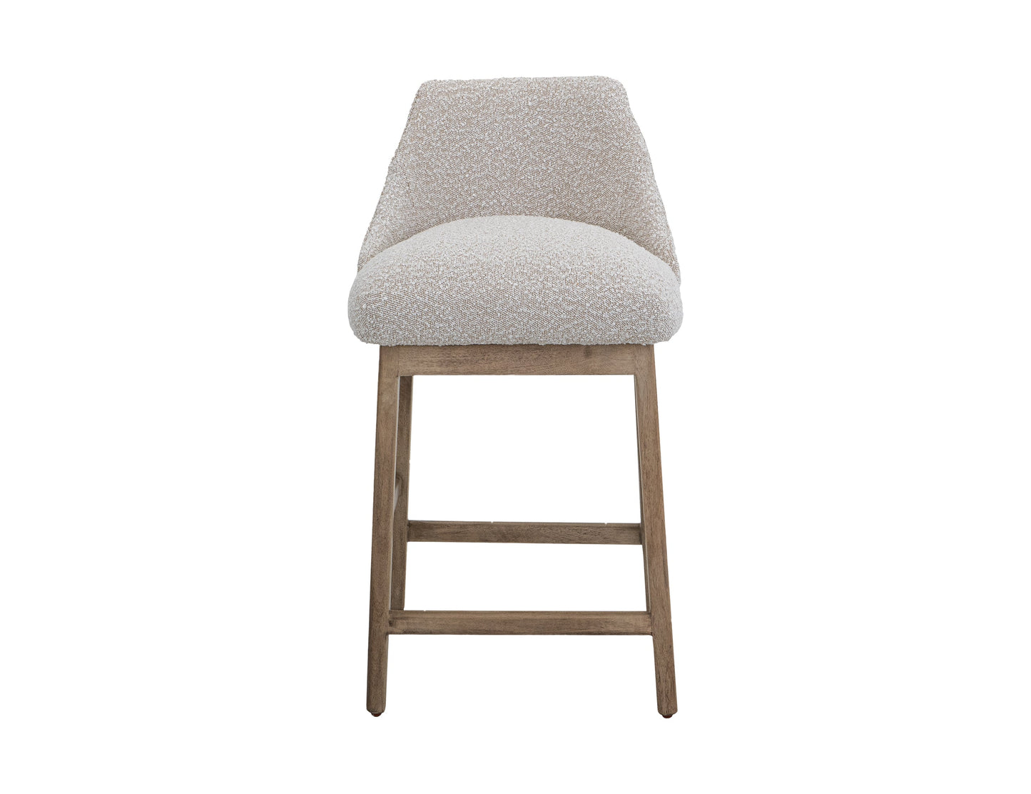 Wooden Frame and Upholstered Seat, Barstool 30" - Light Cream