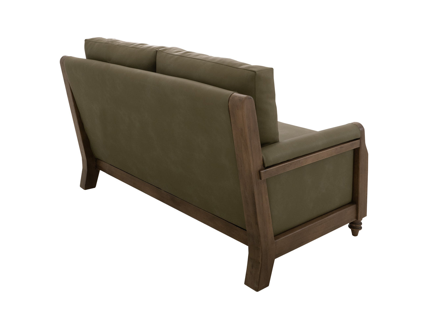 Wooden Frame, Upholstered Loveseat - Sand Brown