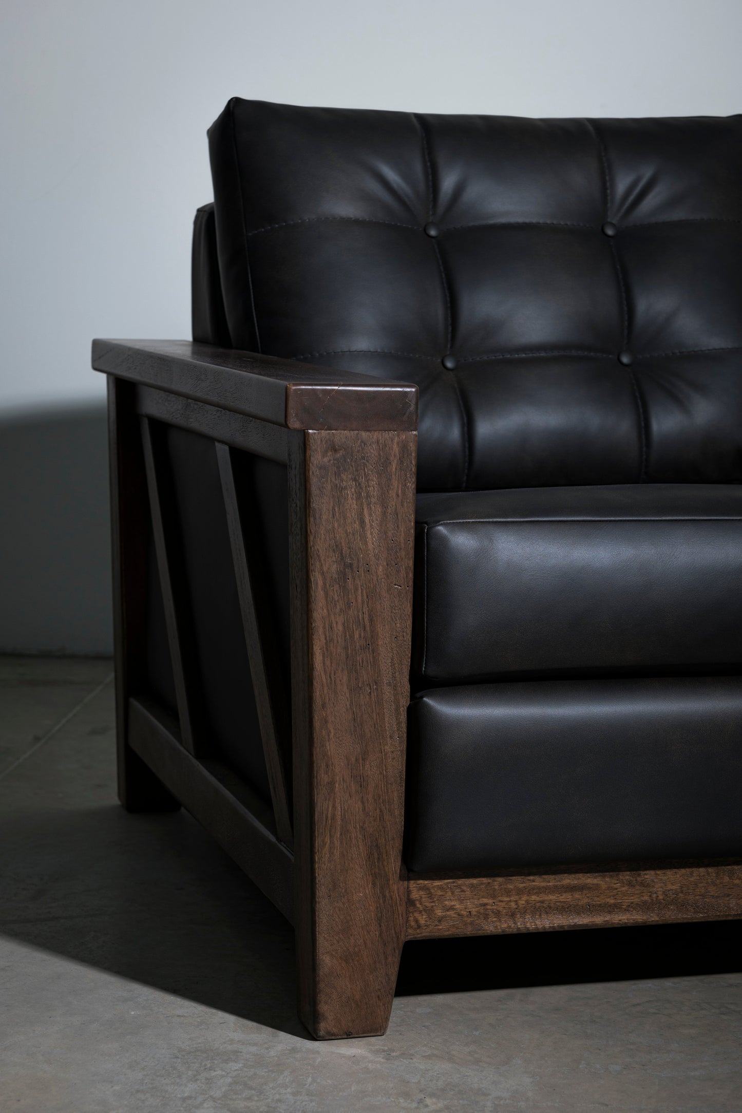 Wooden Frame & Base, Armchair - Licorice Black
