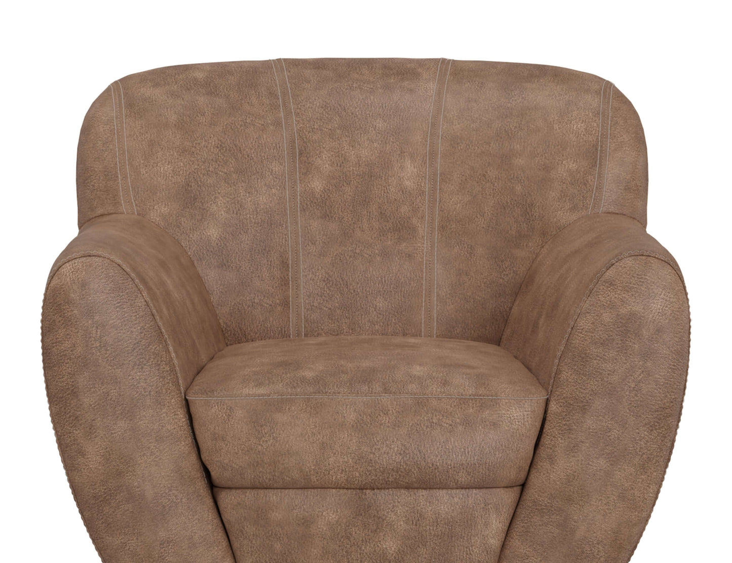 Wooden Frame & Metal Base, 360 Degree Swivel Accent Chair - Chocolate Brown
