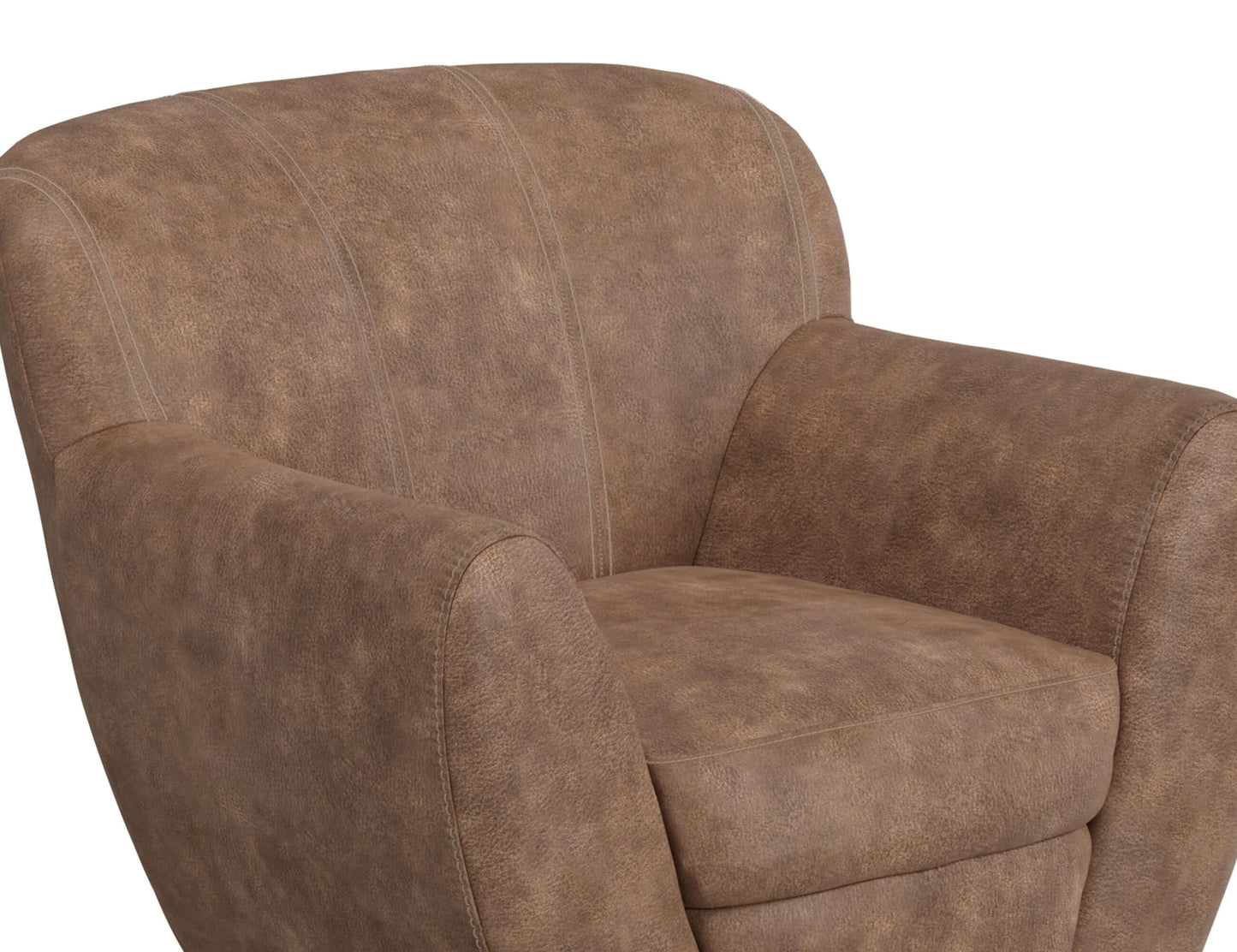 Wooden Frame & Metal Base, 360 Degree Swivel Accent Chair - Chocolate Brown
