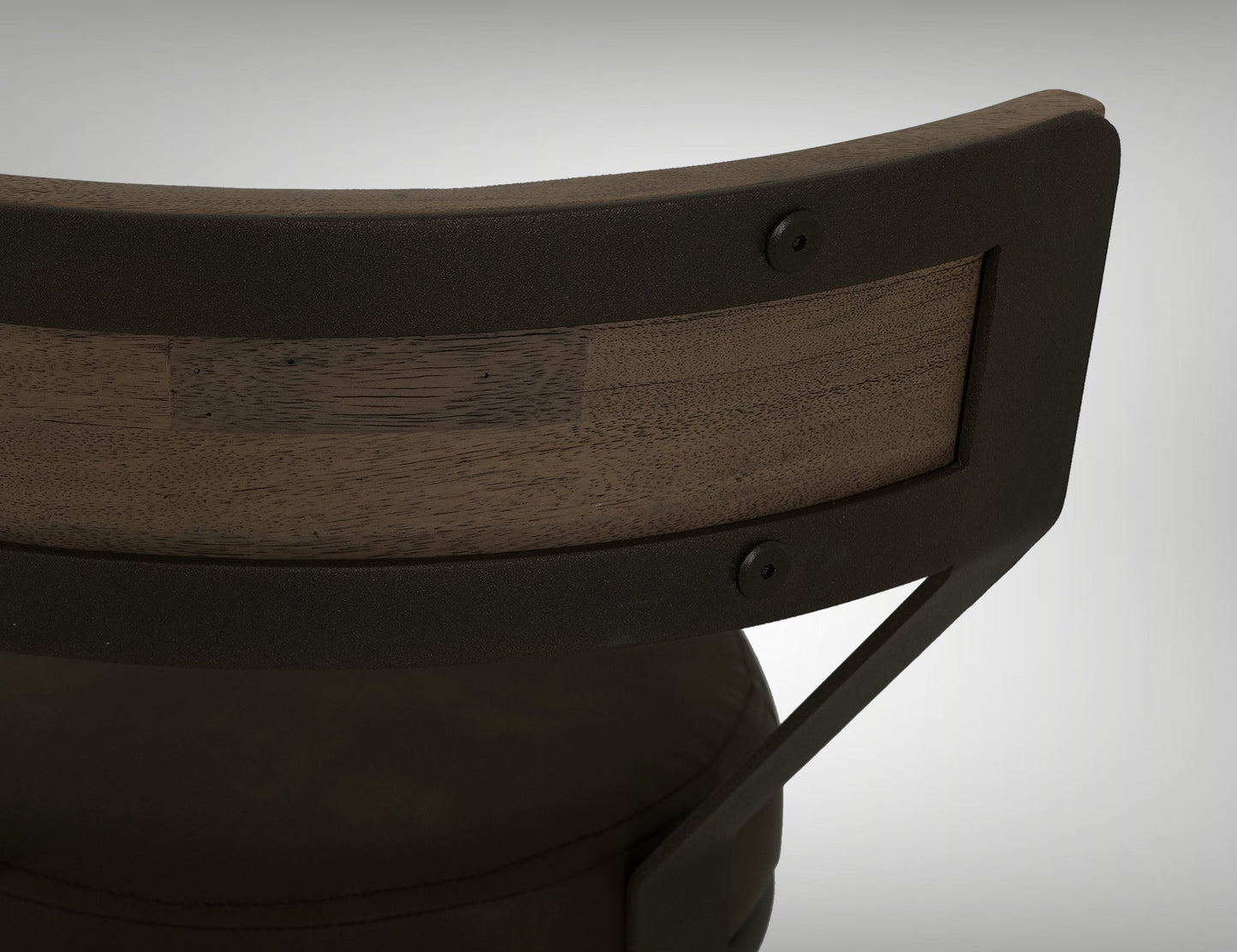 Upholstered Seat & Metal Frame Barstool, 30" - Dark Chocolate