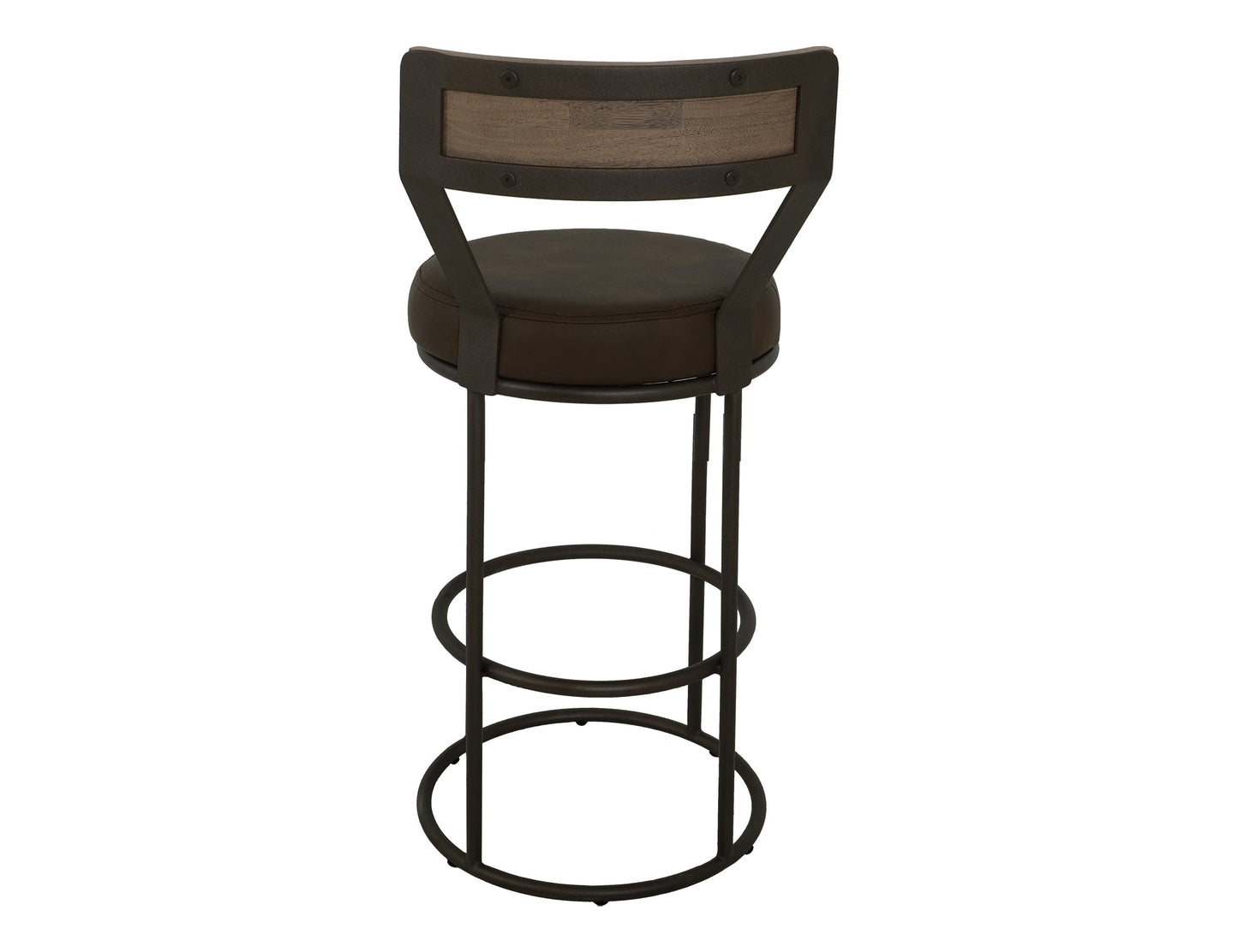 Upholstered Seat & Metal Frame Barstool, 24" - Dark Chocolate