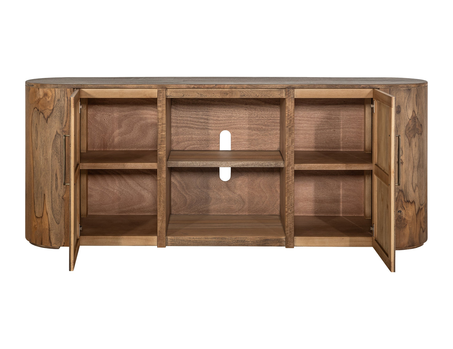 2 Door, TV Stand 80 - Almond And Barrel Brown