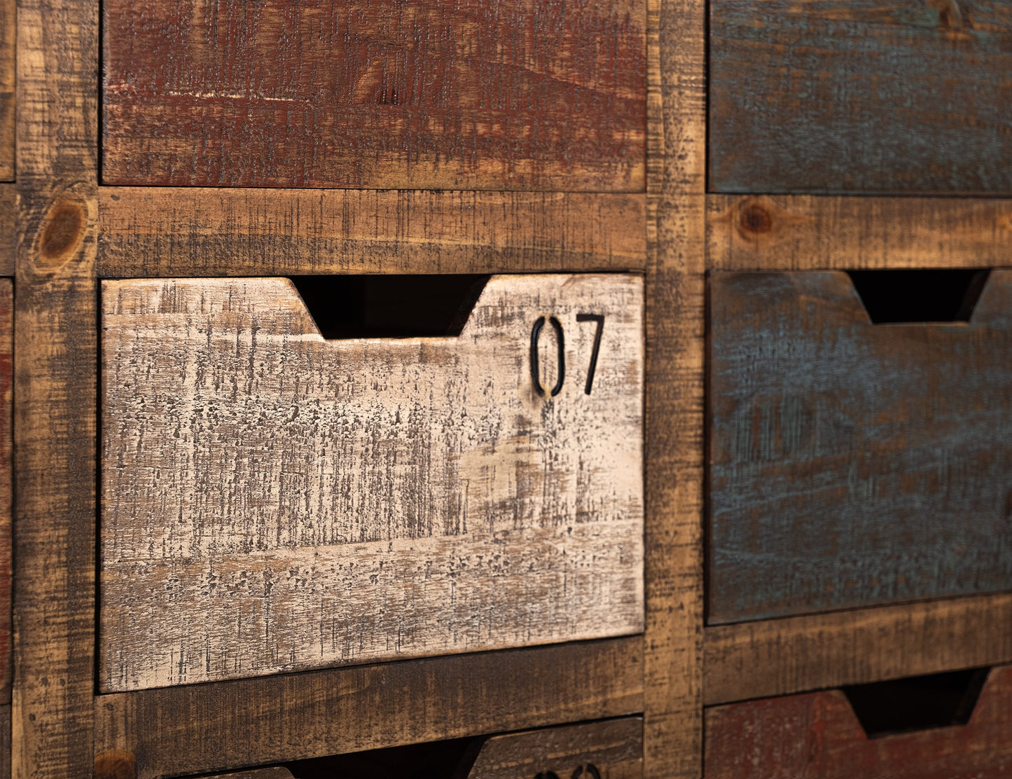 12 Numbered Drawer Console - Multicolor