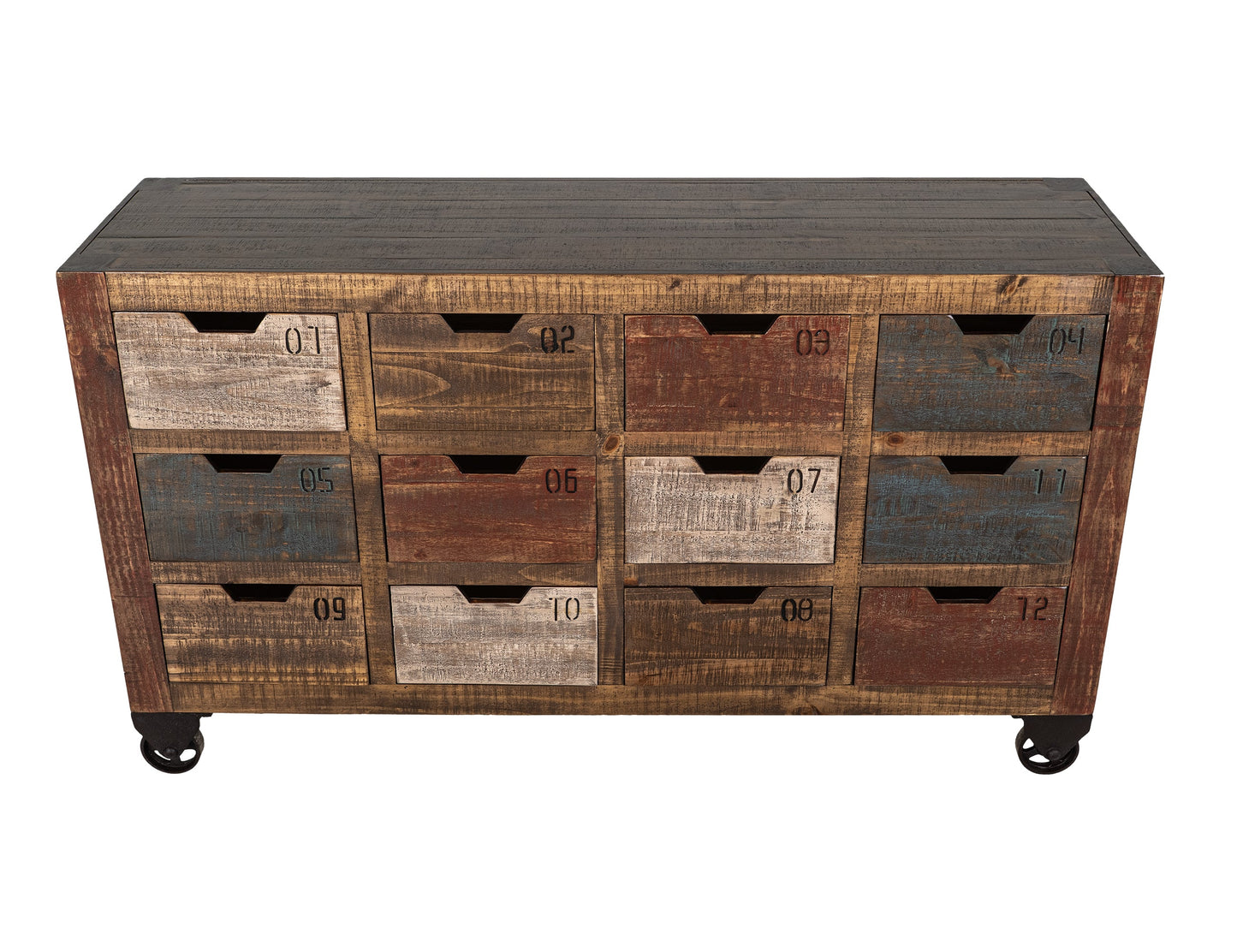 12 Numbered Drawer Console - Multicolor