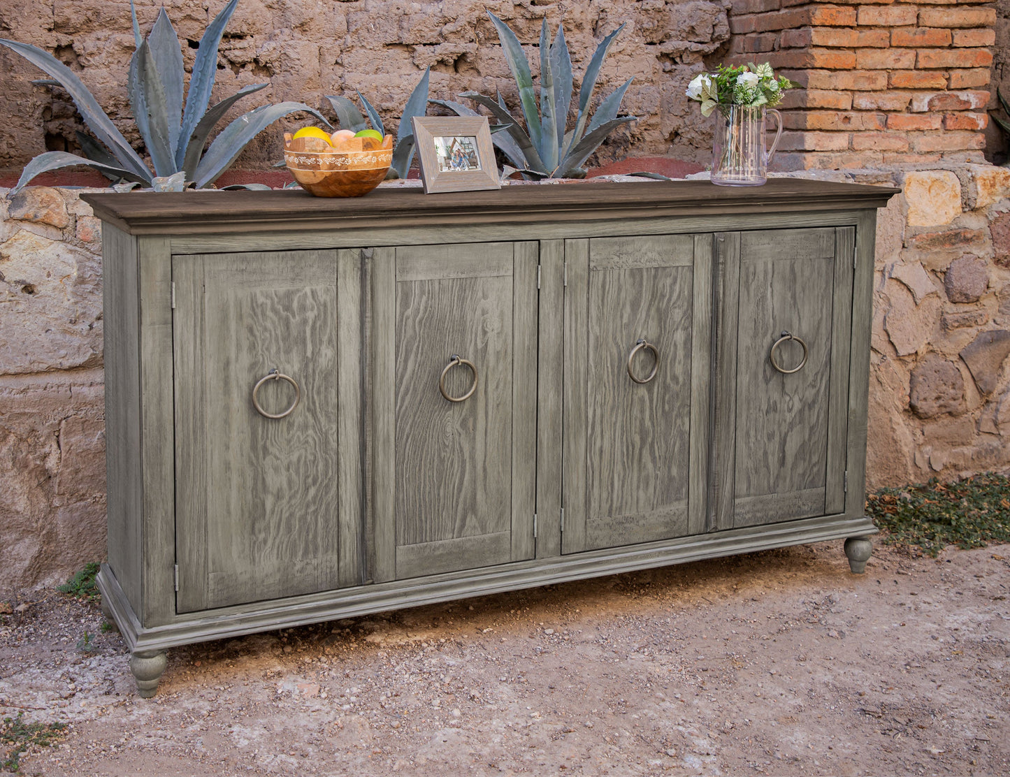4 Doors Console - Olive