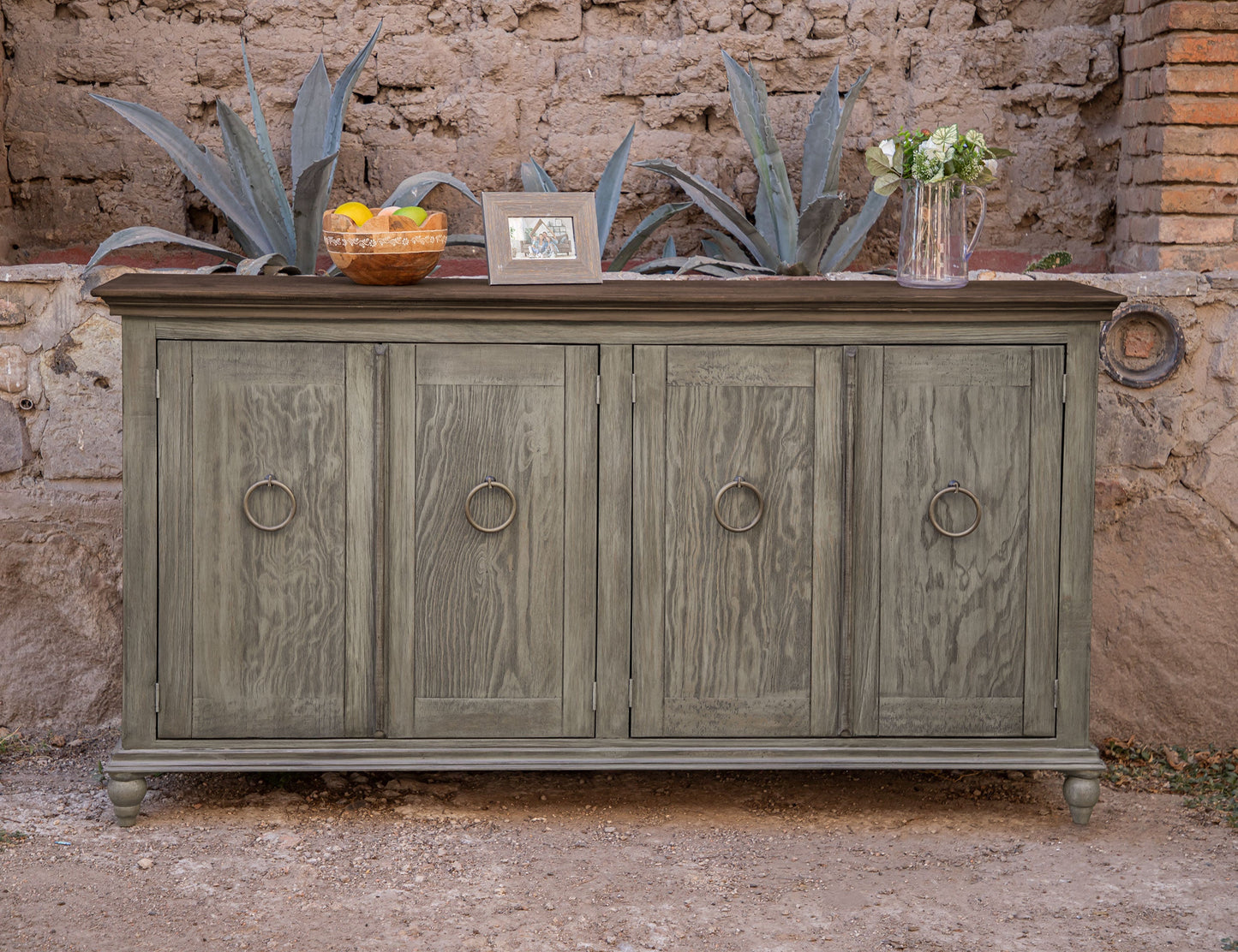 4 Doors Console - Olive