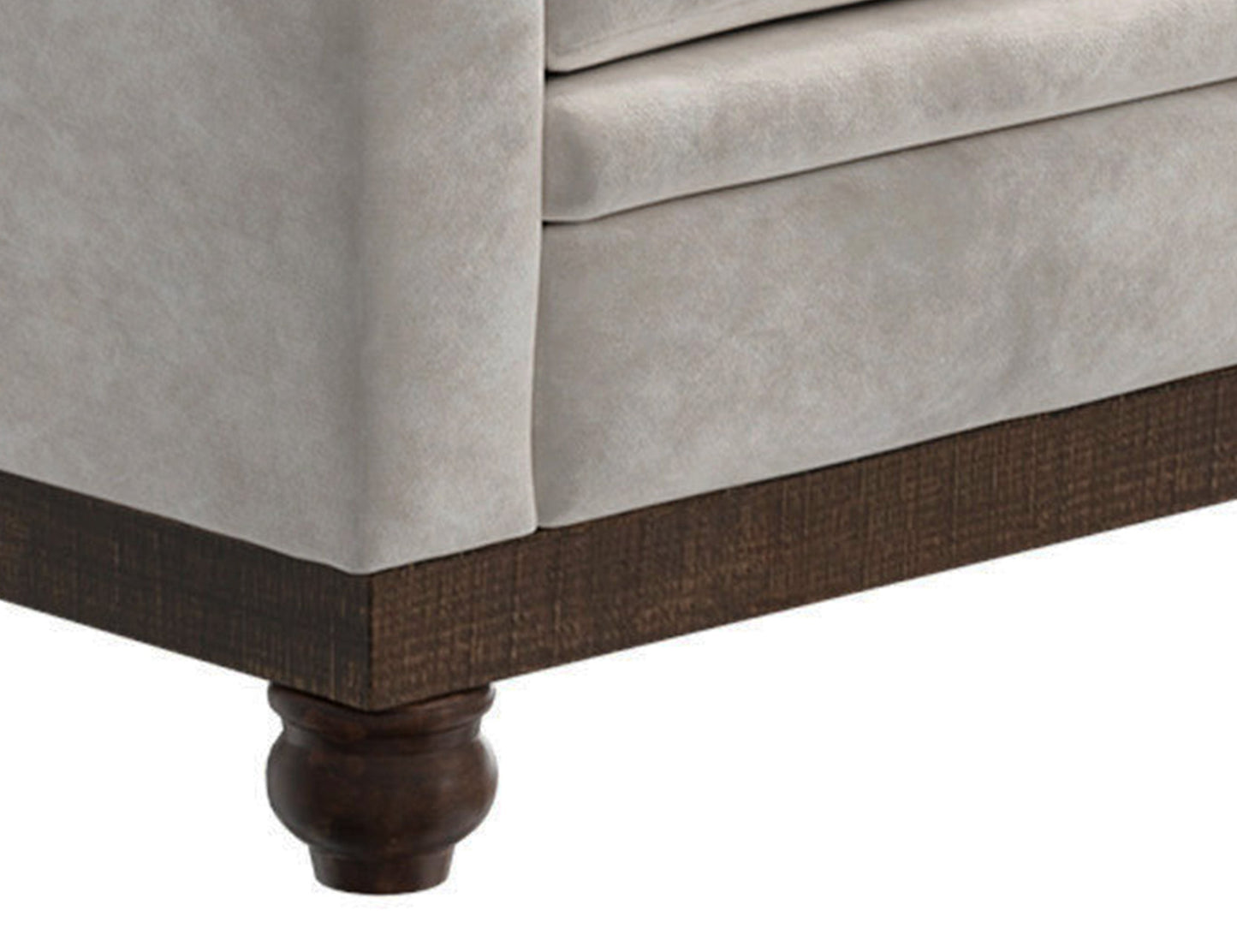 Wooden Frame & Base, Armchair - Ivory