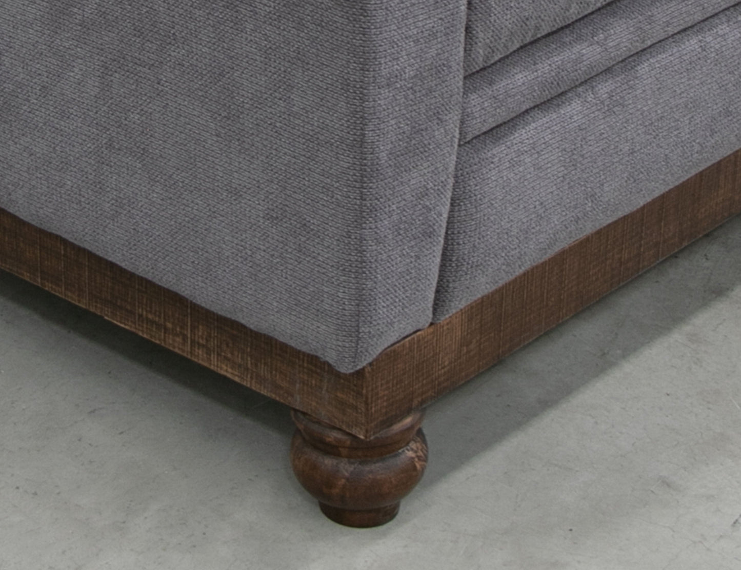 Wooden Frame & Base, Sofa - Iron Gray