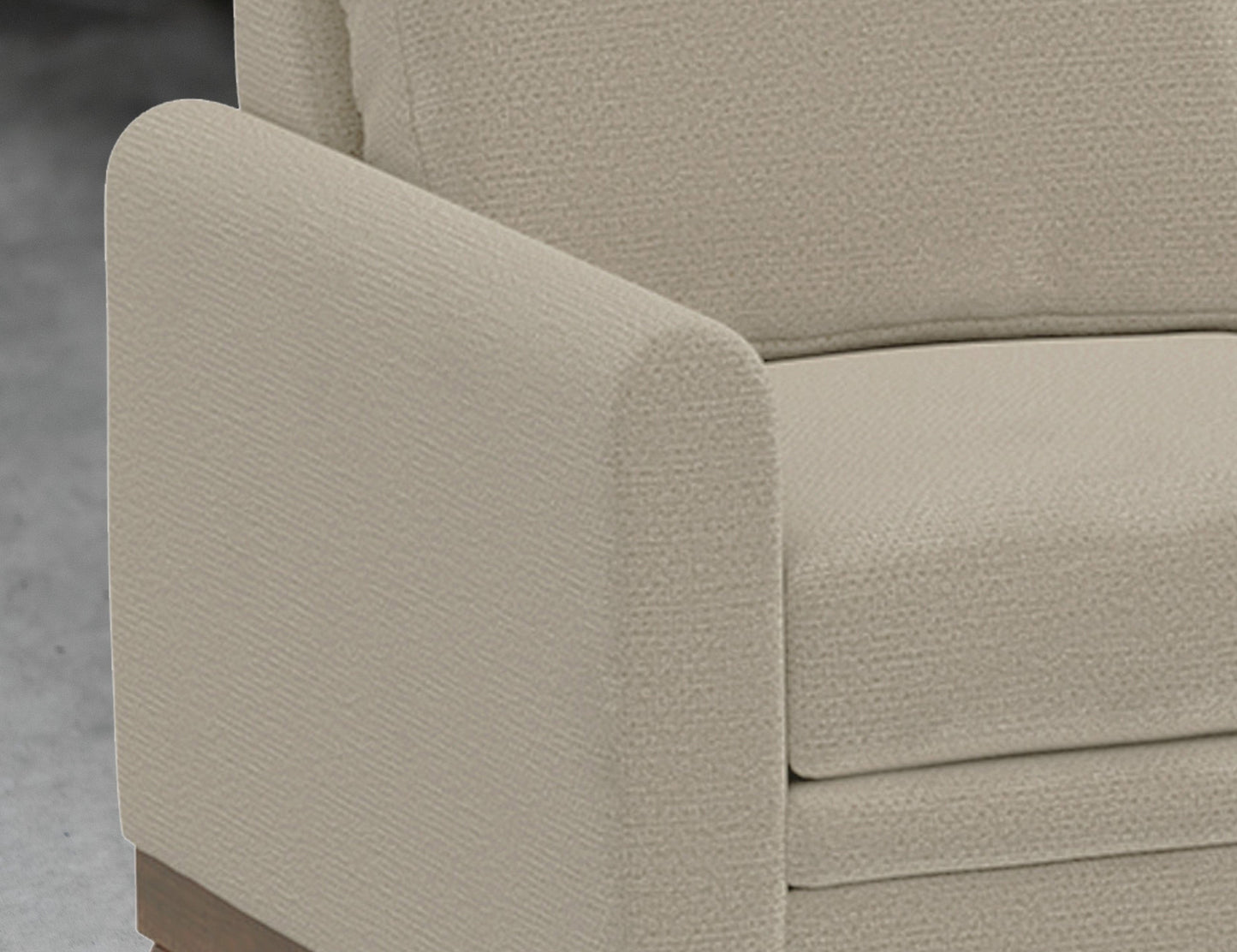 Wooden Frame & Base, Sofa - Almond Gray