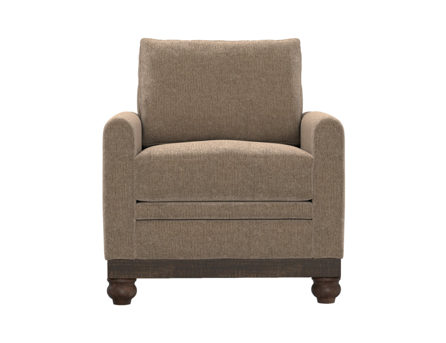 Wooden Frame & Base, Armchair - Brown Camel