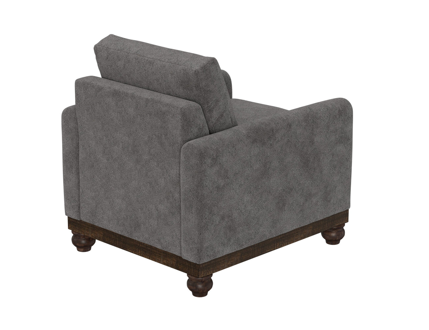 Wooden Frame & Base, Armchair - Iron Gray