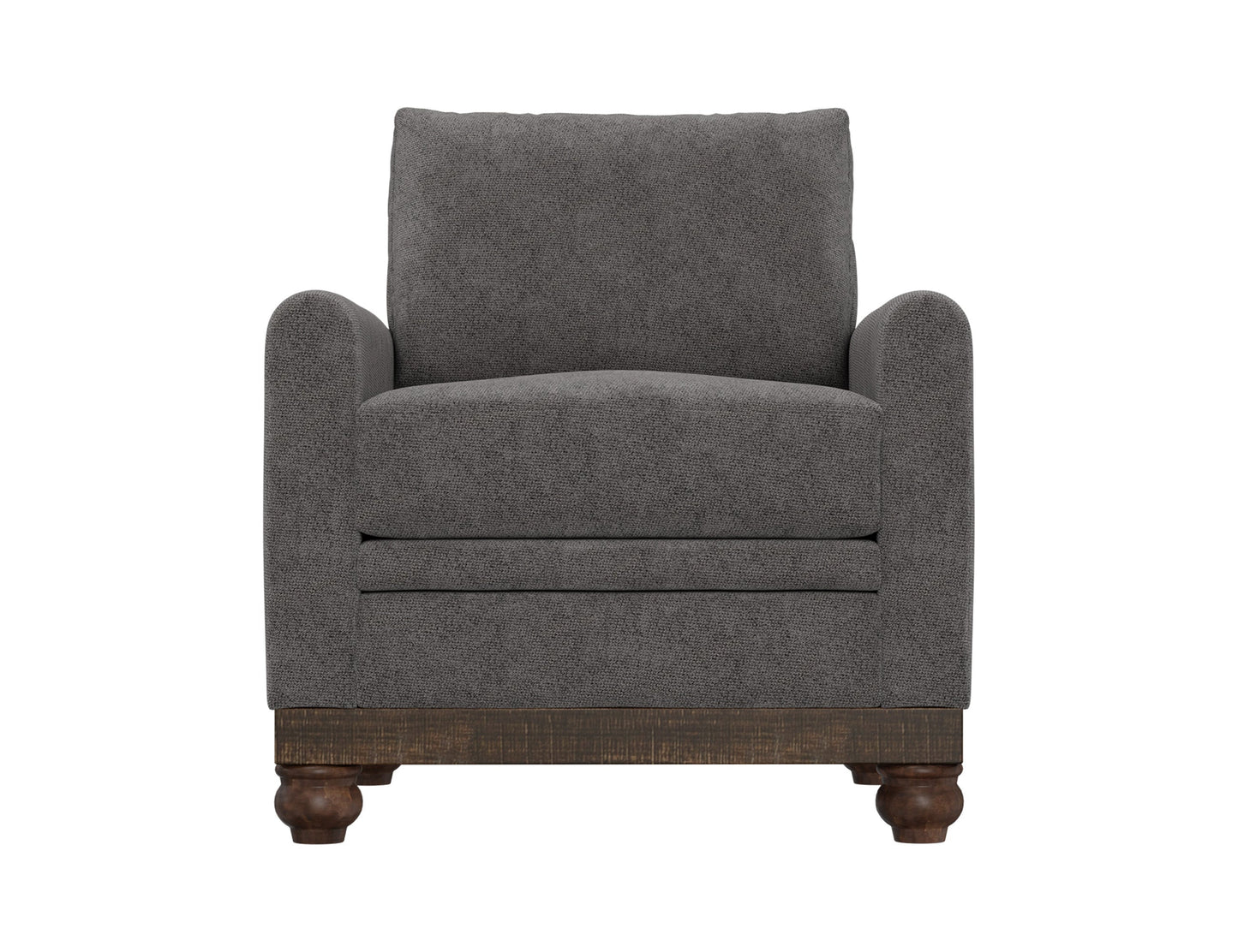 Wooden Frame & Base, Armchair - Iron Gray