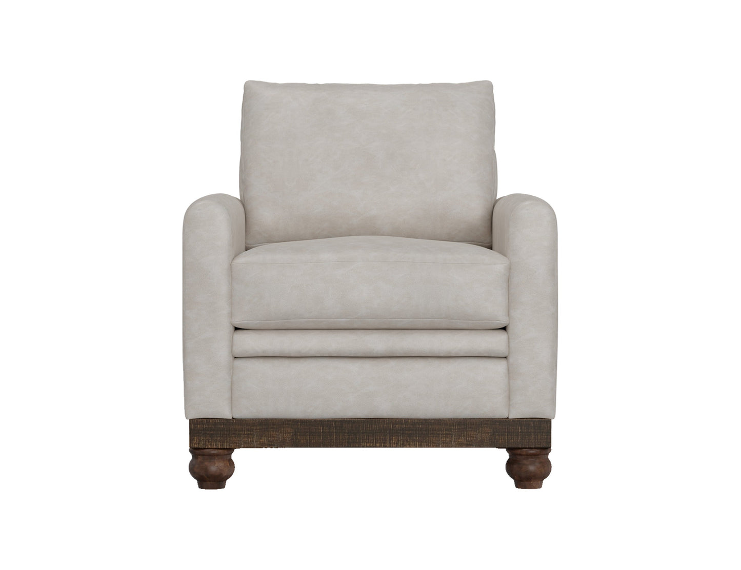 Wooden Frame & Base, Armchair - Ivory
