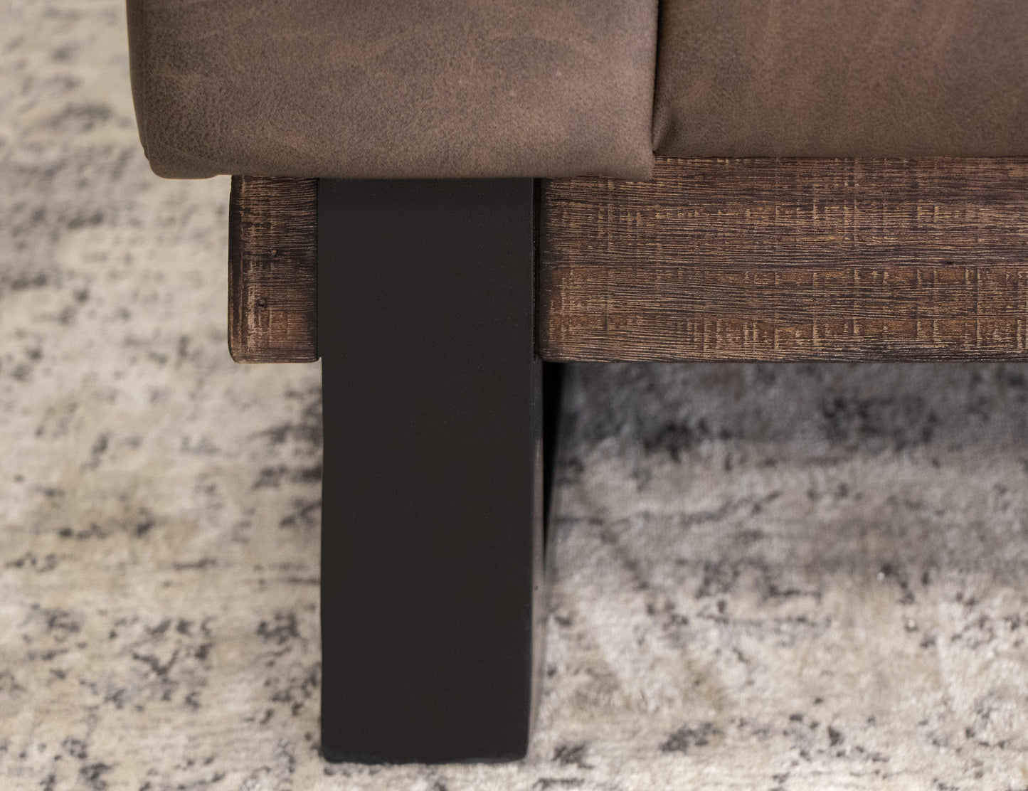 Metal & Wood Base, Armchair - Chocolate Brown