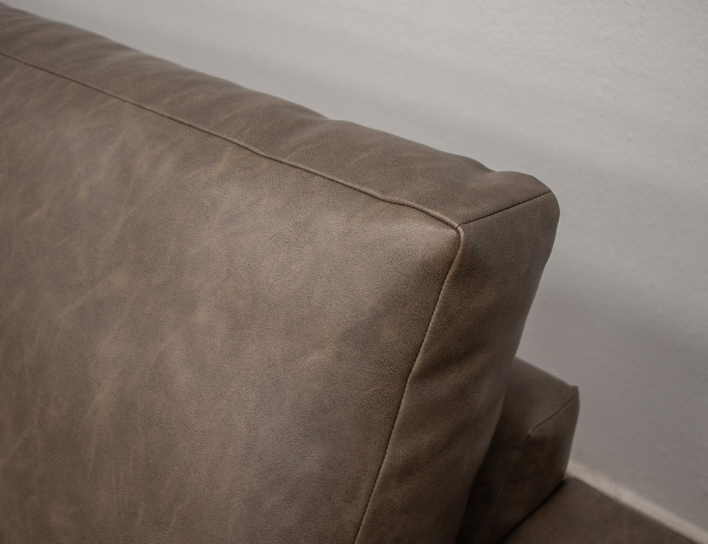 Metal & Wood Base, Sofa - Chocolate Brown