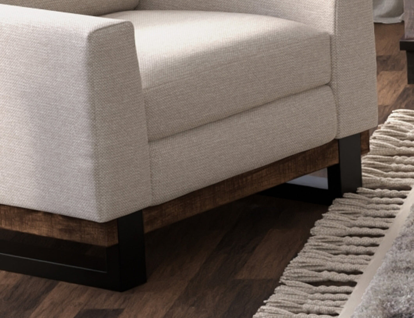 Metal & Wood Base, Sofa - Agreeable Gray