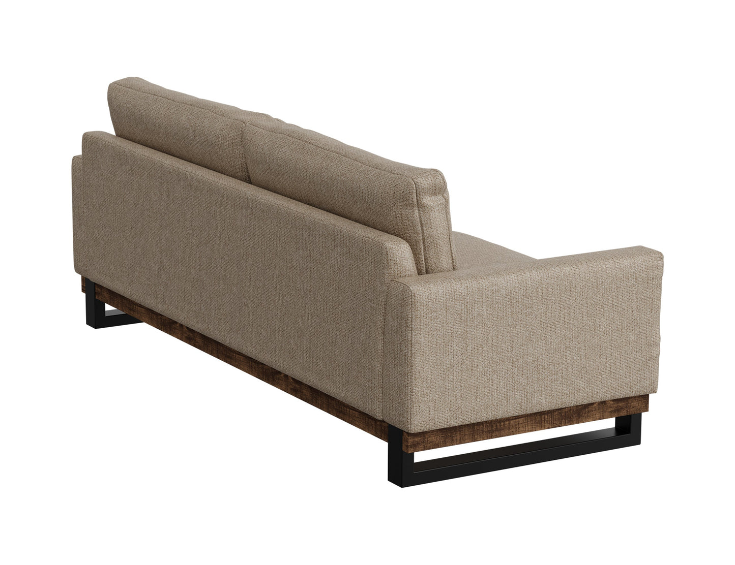 Metal & Wood Base, Sofa - Brown Camel