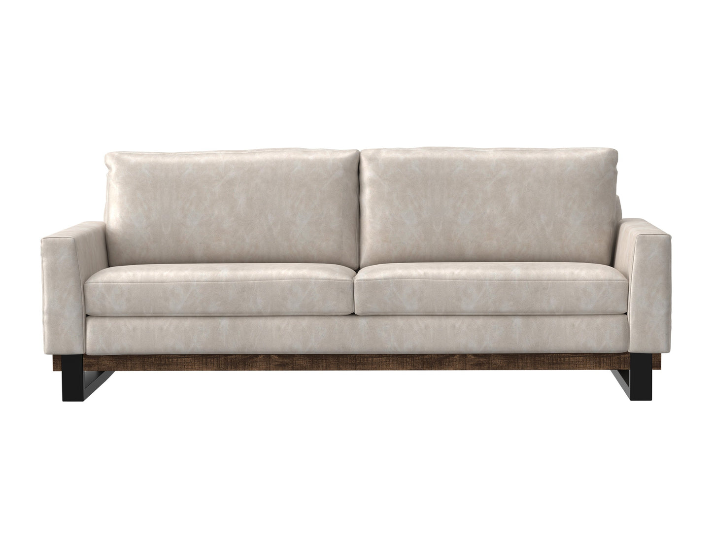 Metal & Wood Base, Sofa - Ivory