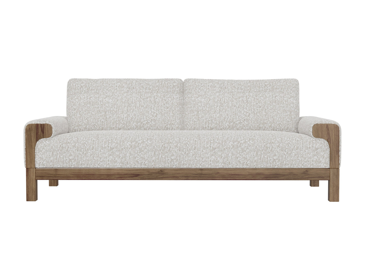 Wooden Frame & Base, Sofa - Light Cream