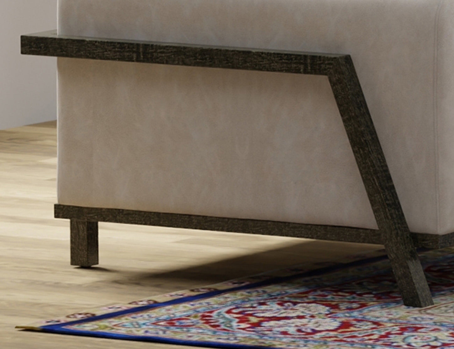 Wooden Frame & Base, Loveseat - Ivory