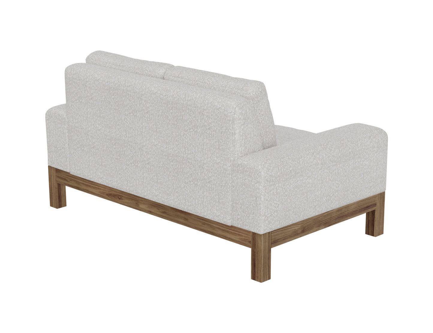 Wooden Frame & Base, Loveseat - Light Cream
