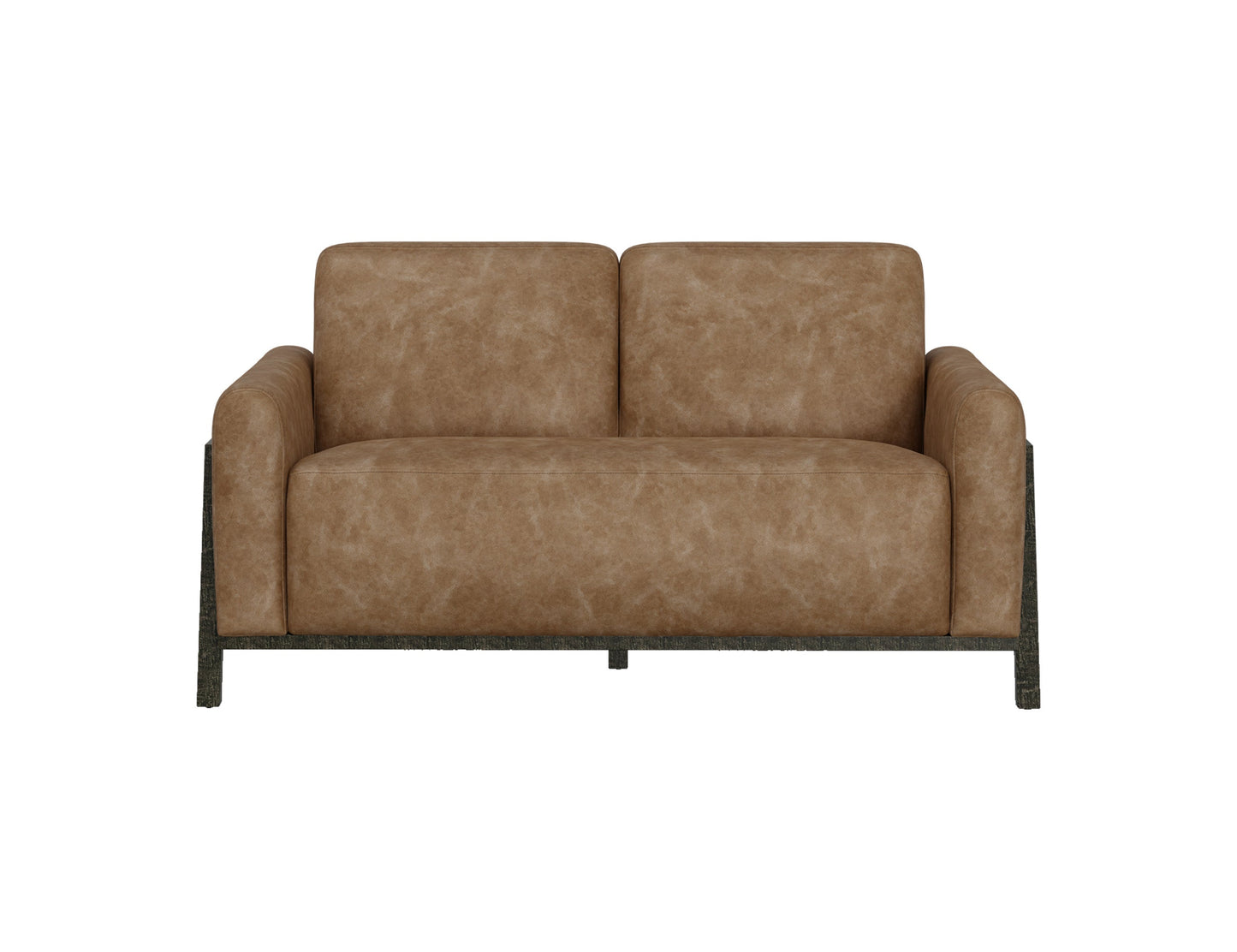 Wooden Frame & Base, Loveseat - Caramel Color