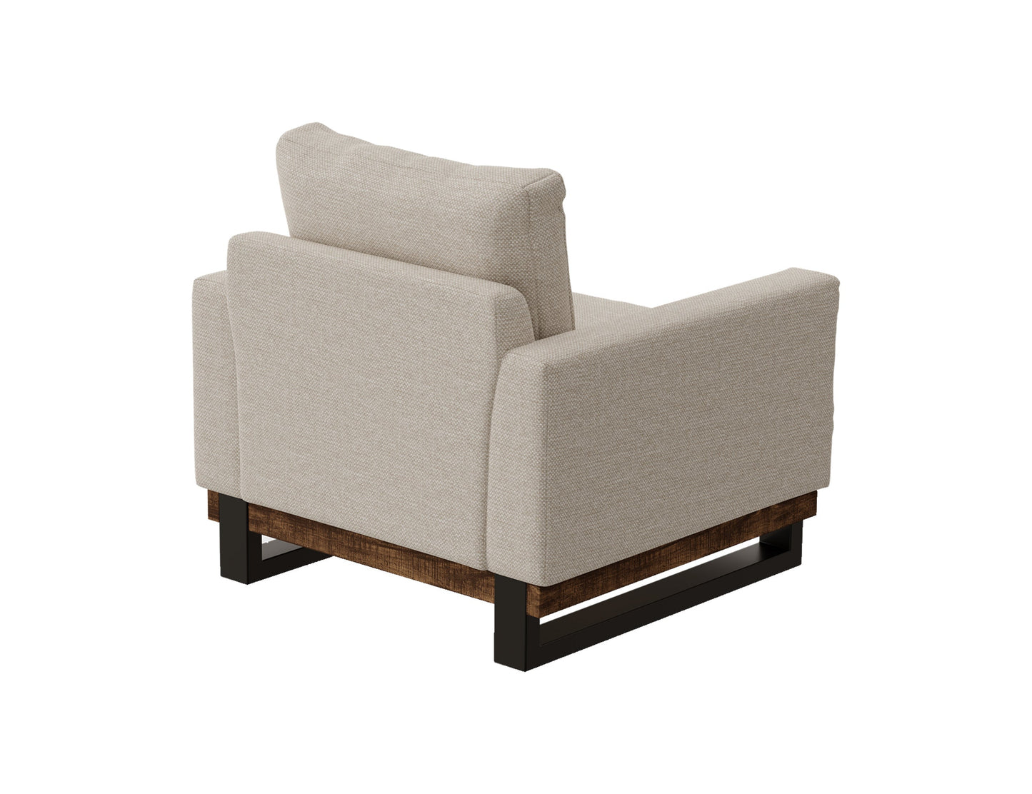 Metal & Wood Base, Armchair - Agreeable Gray