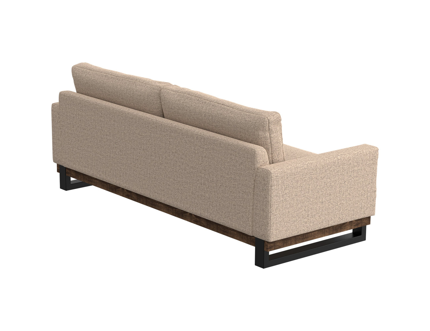 Metal & Wood Base, Sofa - Capuccino Brown