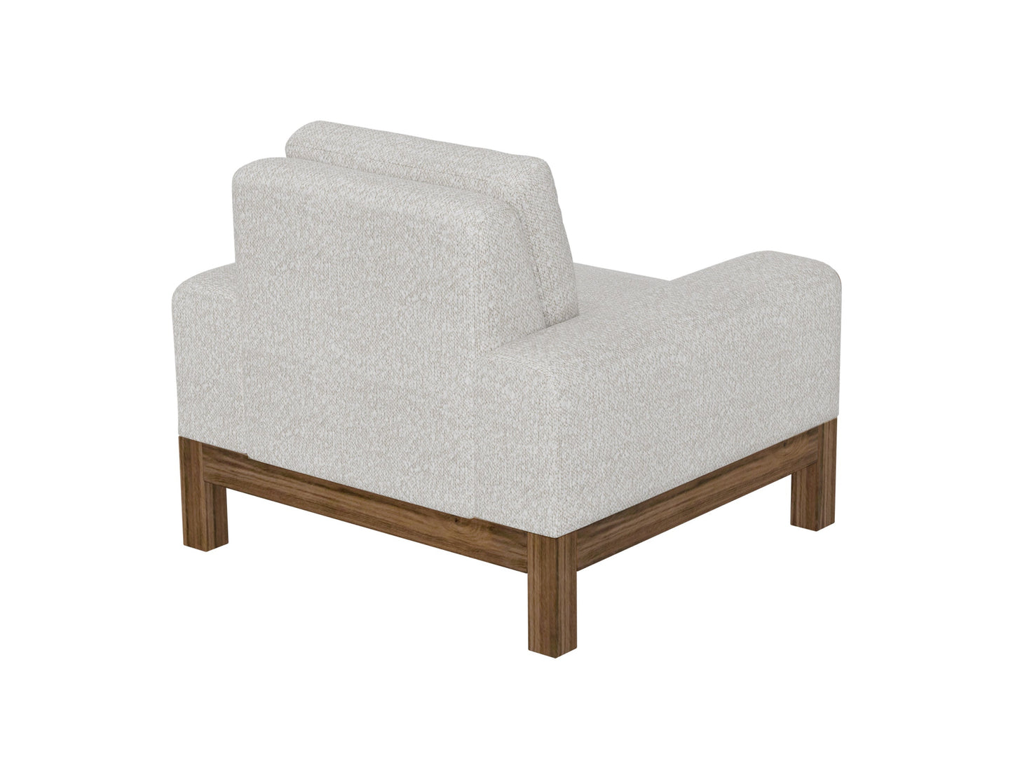 Wooden Frame & Base, Armchair - Light Cream