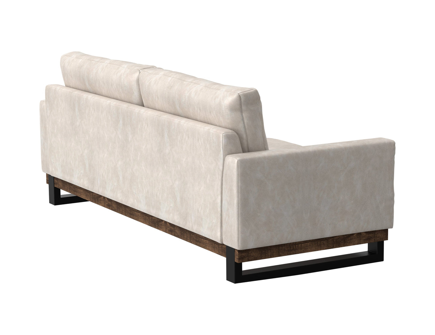 Metal & Wood Base, Sofa - Ivory