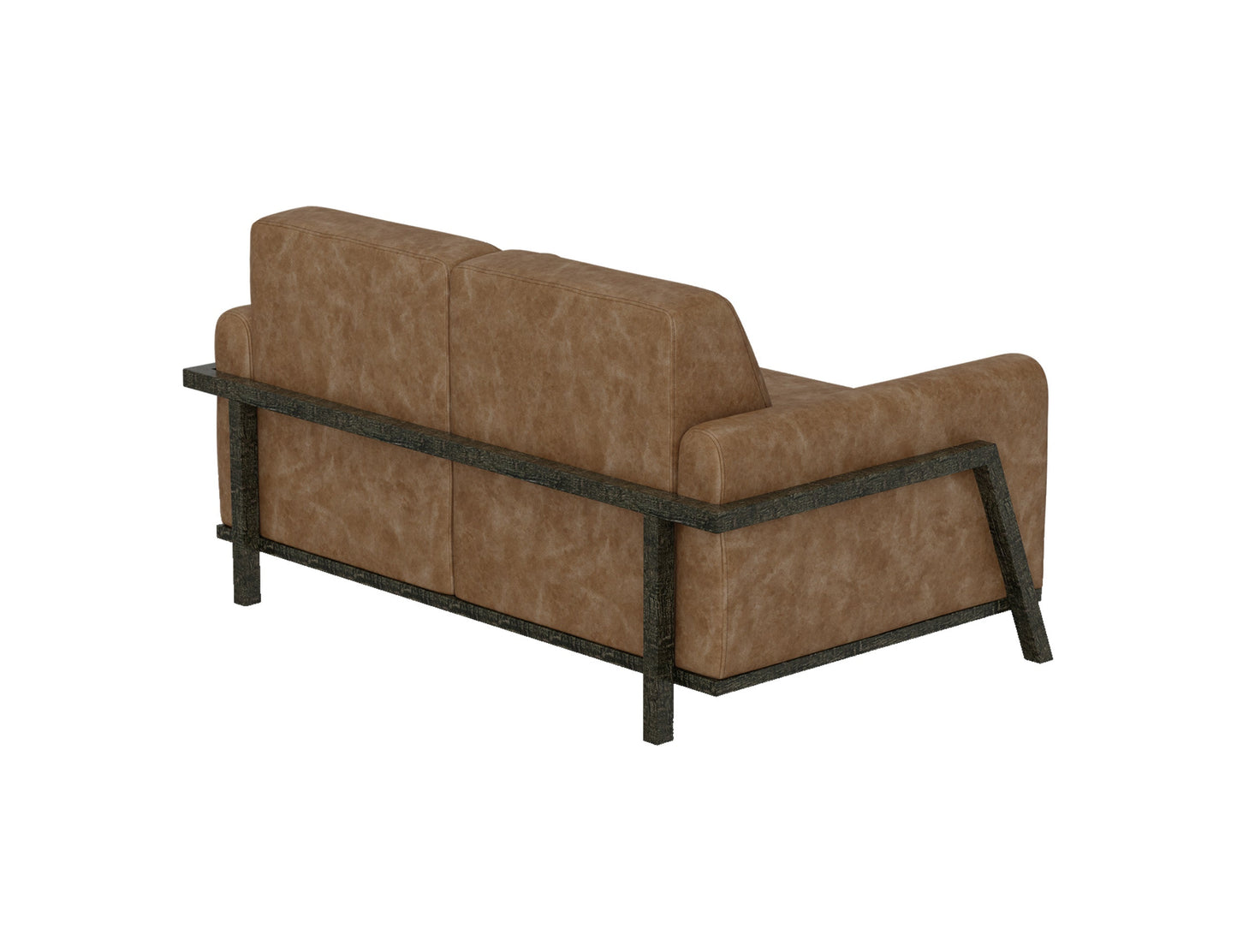 Wooden Frame & Base, Loveseat - Caramel Color