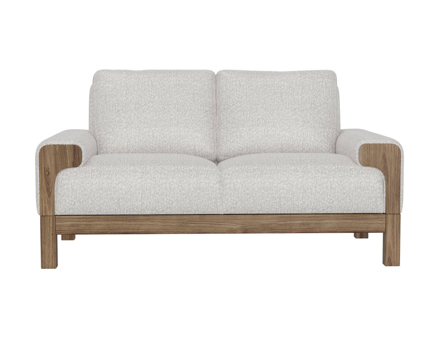 Wooden Frame & Base, Loveseat - Light Cream