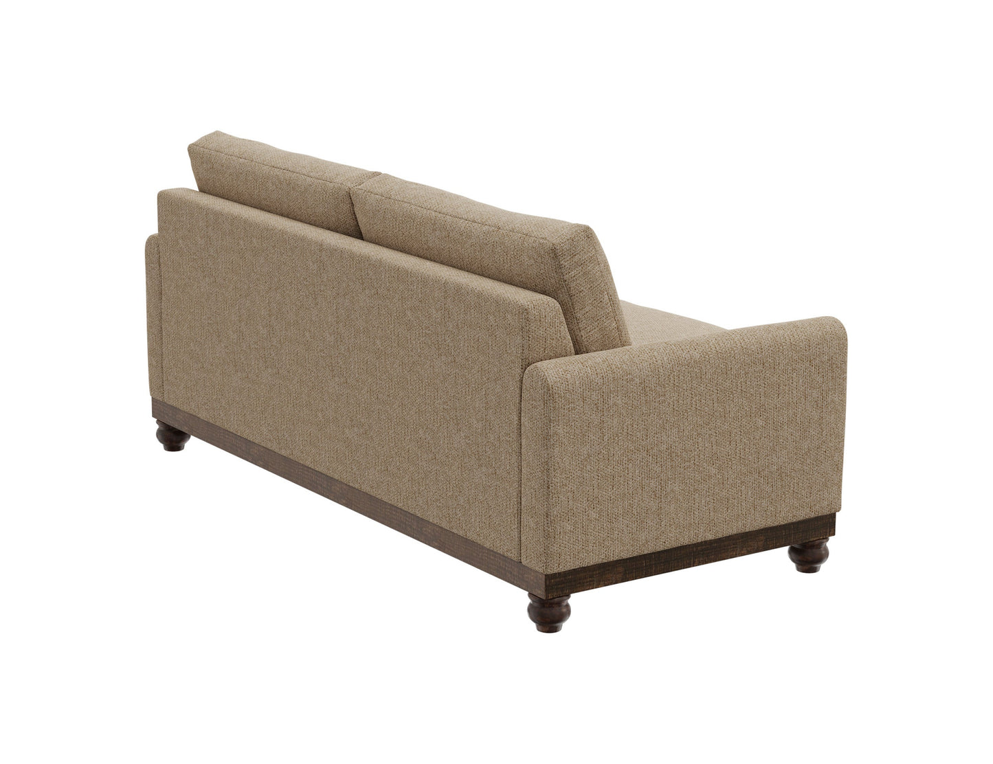 Wooden Frame & Base, Sofa - Brown Camel