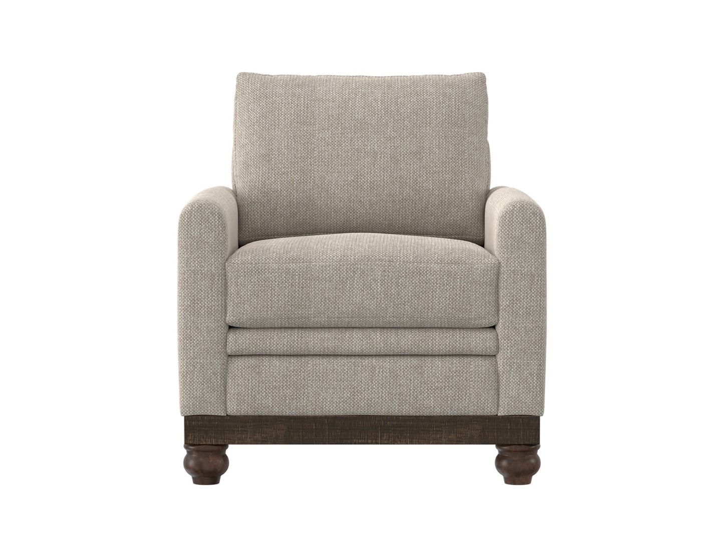 Wooden Frame & Base, Armchair - Agreeable Gray