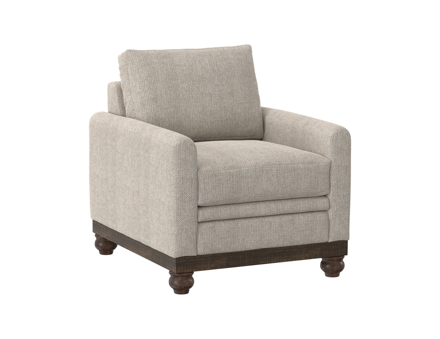 Wooden Frame & Base, Armchair - Agreeable Gray