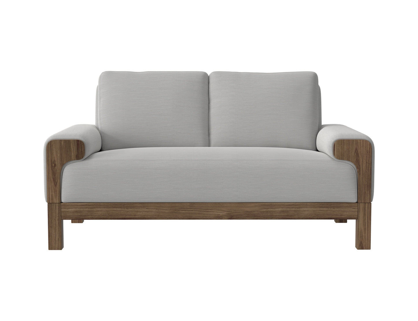 Wooden Frame & Base, Loveseat - Ecru Beige