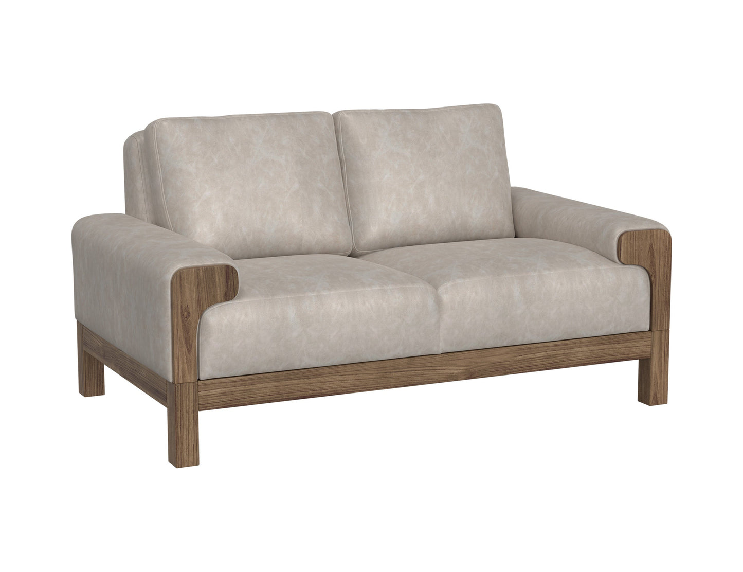 Wooden Frame & Base, Loveseat - Ivory