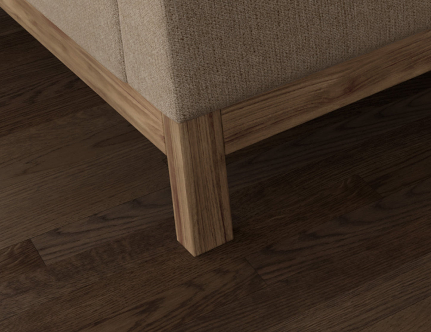 Wooden Frame & Base, Loveseat - Brown Camel