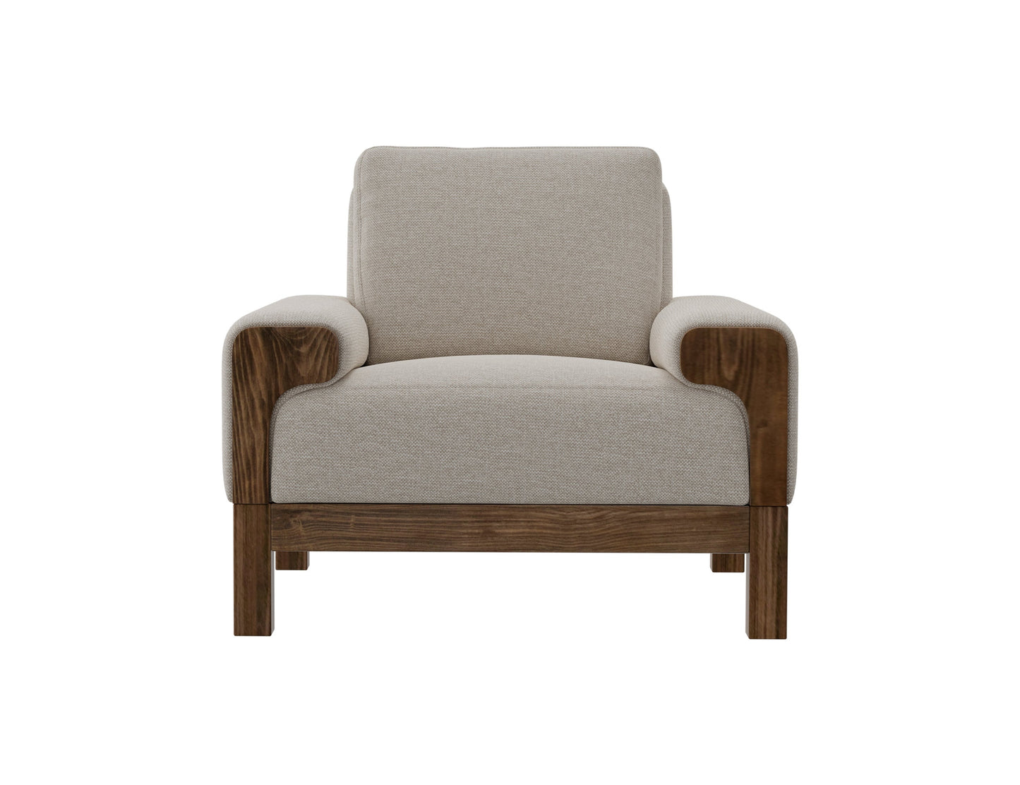 Wooden Frame & Base, Armchair - Agreeable Gray